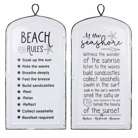 YOUNGS Metal Beach Wall Signs, 2 Assorted Color 62249